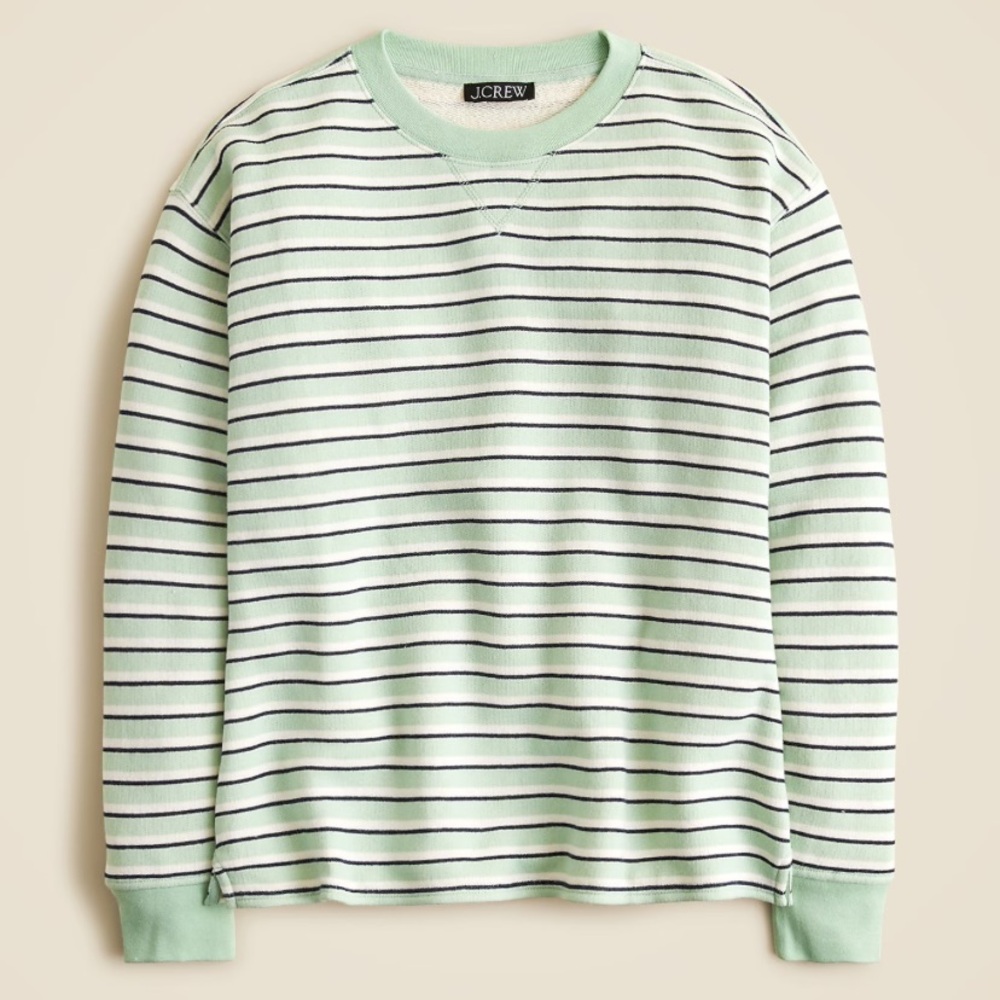 J. Crew Green Striped Sweatshirt NWT
